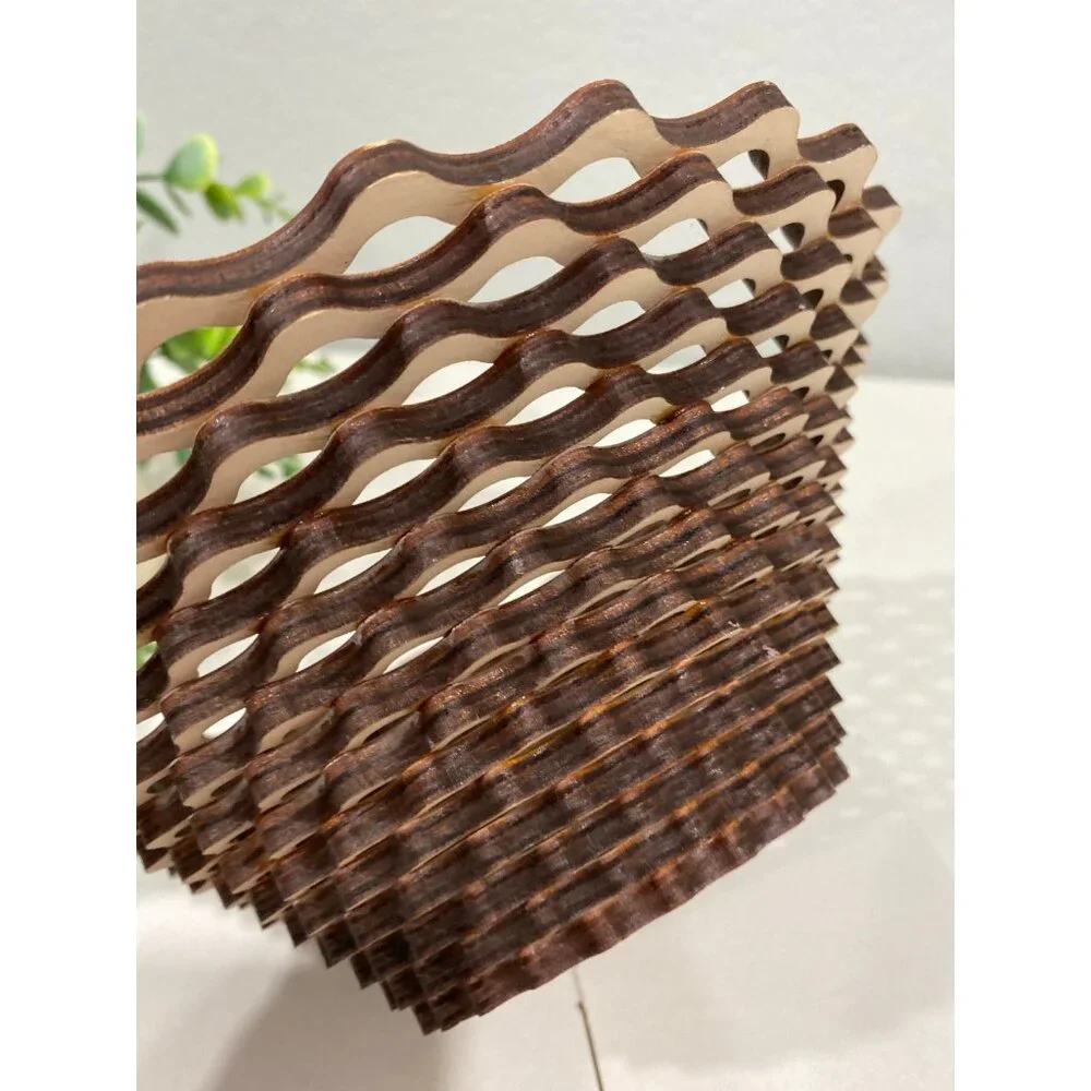 Baltic by Design Laser Cut Intricate Cut Decorative Wood Basket